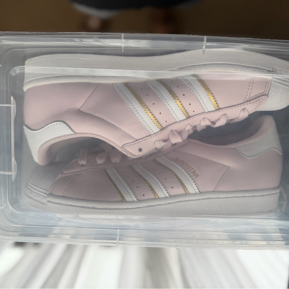 Adidas Women's Soft Pink Superstar Sneakers, size 10